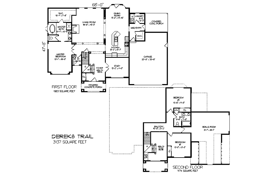 Derek's Trail - 3 Bedroom Floor Plan