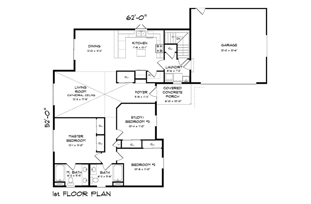 Athens Ranch - 3 Bedroom Floor Plan