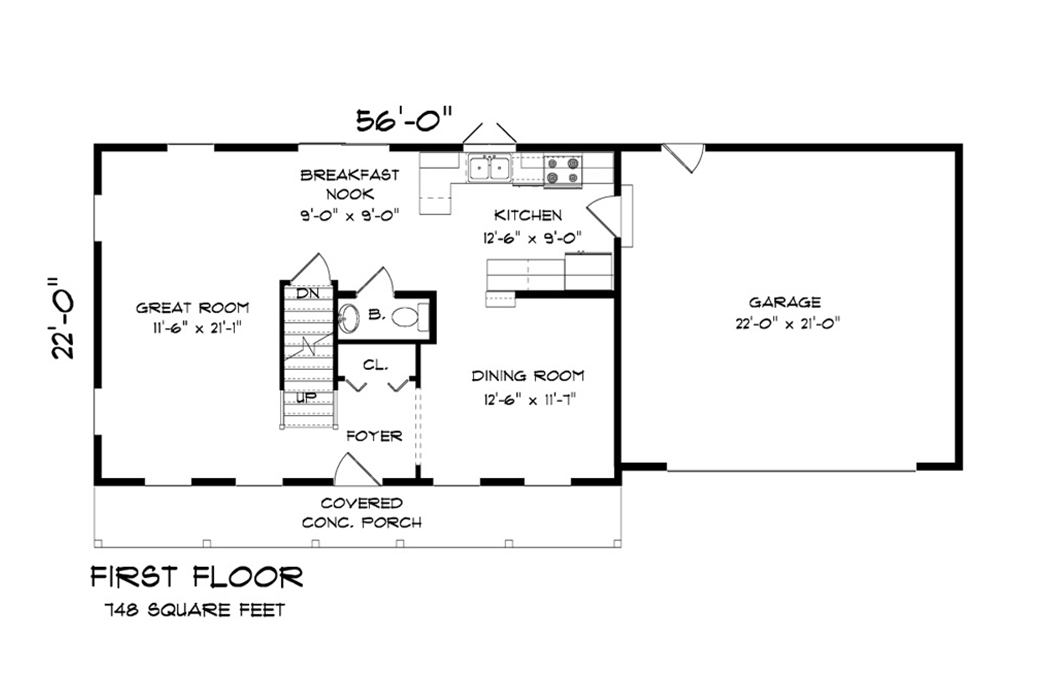 Wellington II - 3 Bedroom Colonial Floor Plan