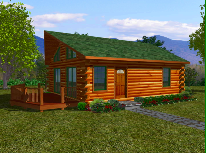 Patriot B Chalet - 2 Bedroom Log Chalet Floor Plan